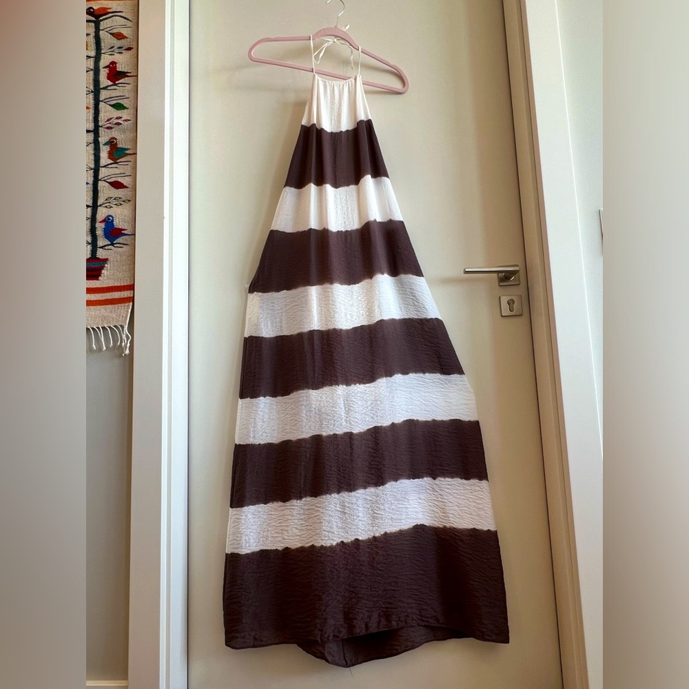 Bailey/44 Hand-dyed open back striped maxi